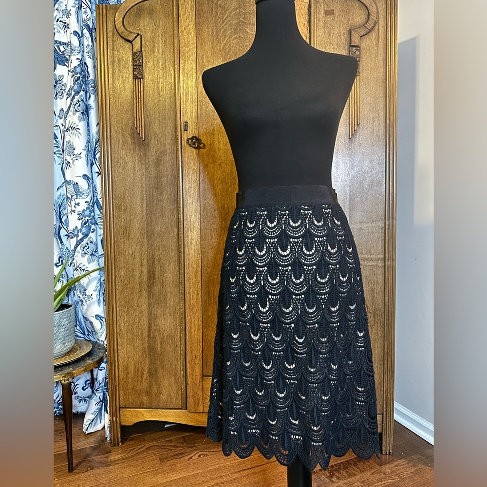 Ann Taylor skirt in black with nude lining